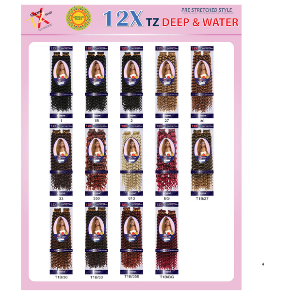 Supreme Hair Pre-Stretched 12X TZ Deep & Water - Lightweight