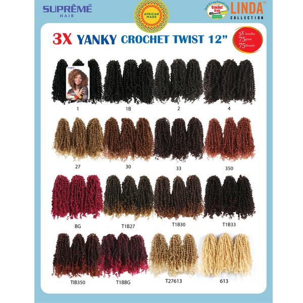 Supreme Hair Pre-Stretched 3X Yanky Crochet Twist - Lightweight