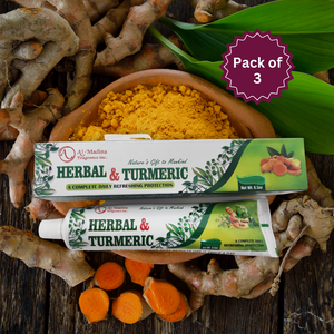 Natural Turmeric & Saffron Toothpaste - Pack of 3 - Sensitive Teeth Formula - Daily Refreshing Oral Care