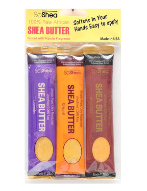 Soshea Travel Packets - Original / Lavender / Coconut Shea Butter 3pcs
